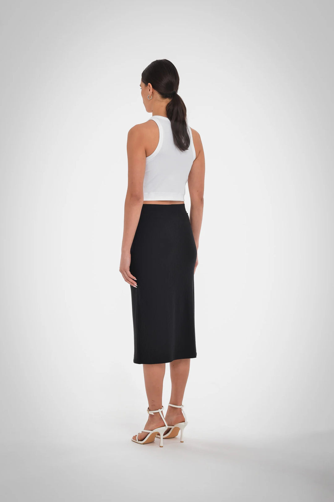 Fleur Rib Skirt - Black