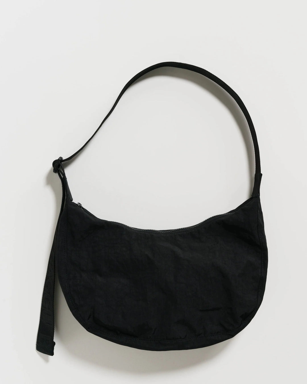 Medium Nylon Crescent Bag - Black