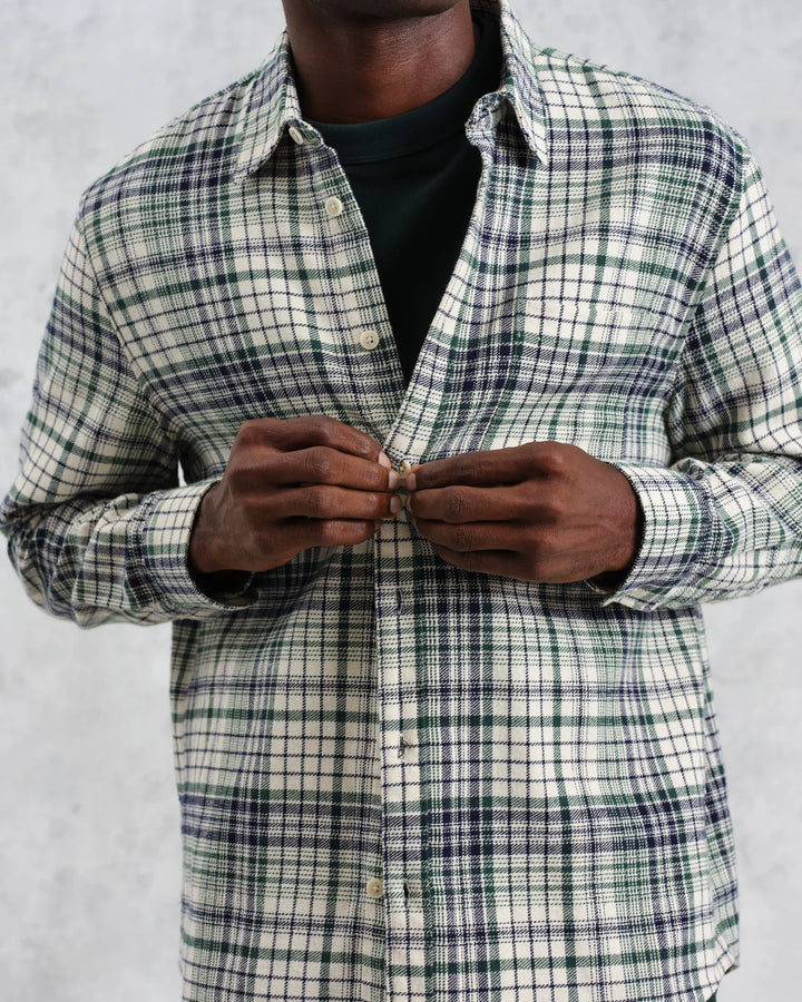 Shelly Flannel Shirt - Navy/ Green