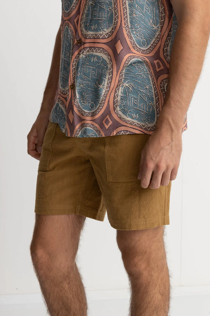 Worn Path Textured Shorts - Cedar