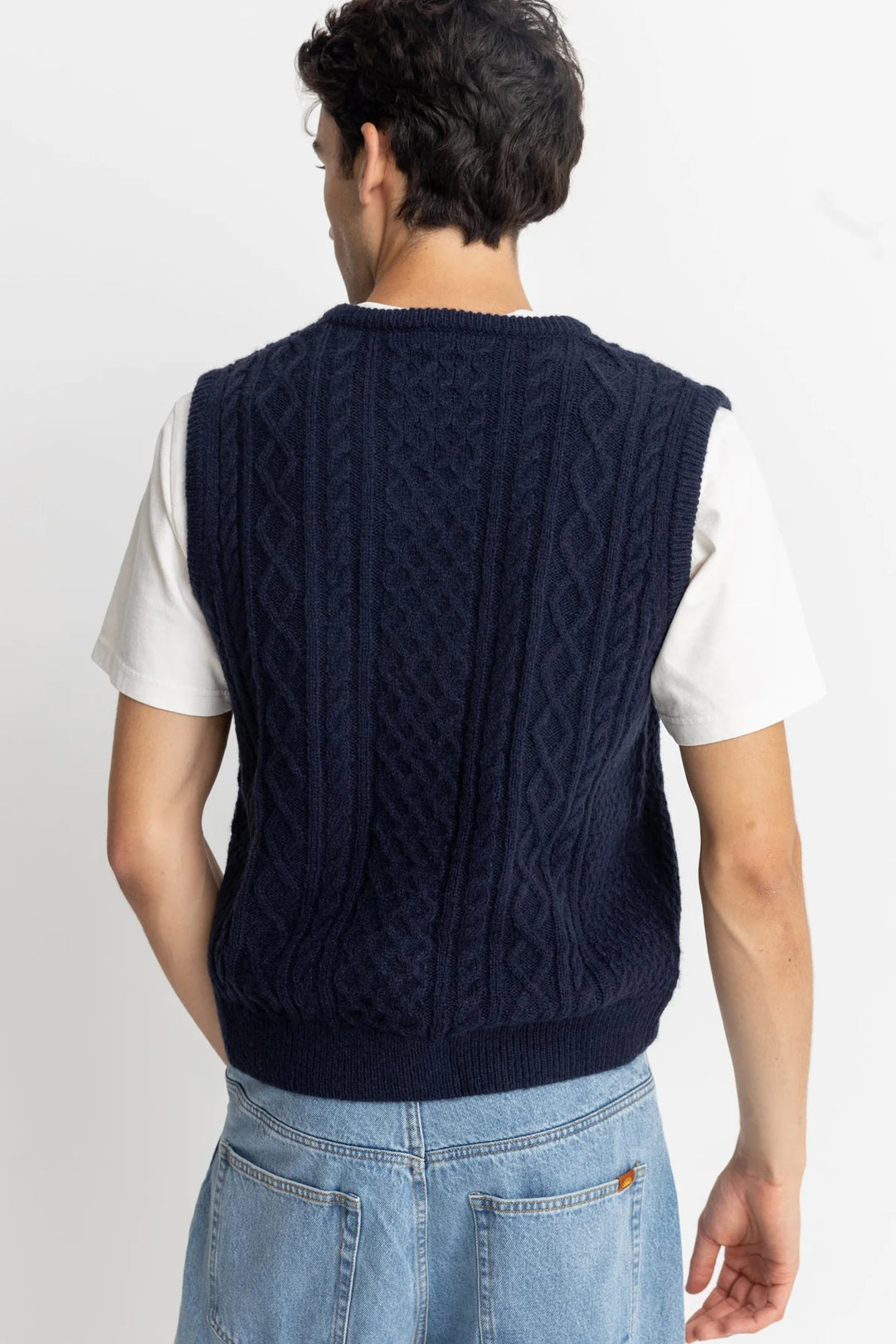 Mohair Knit Vest - Navy