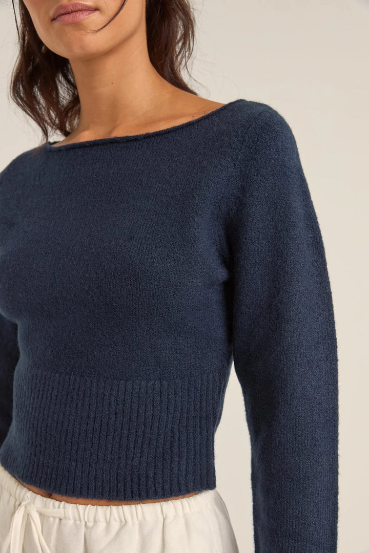 Chloe Knit Top - Navy