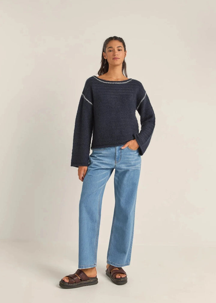 Baklava Knit Top - Navy