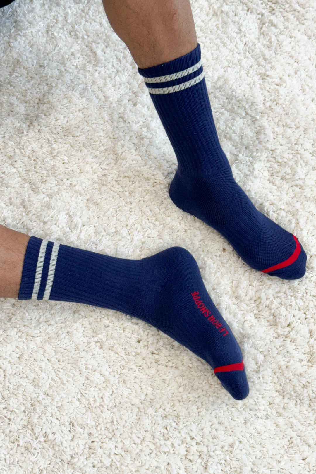 Extended Boyfriend Socks - Navy