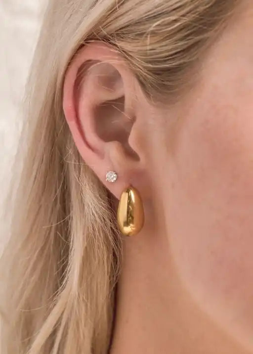 Chunky Teardrop Hoops - Gold