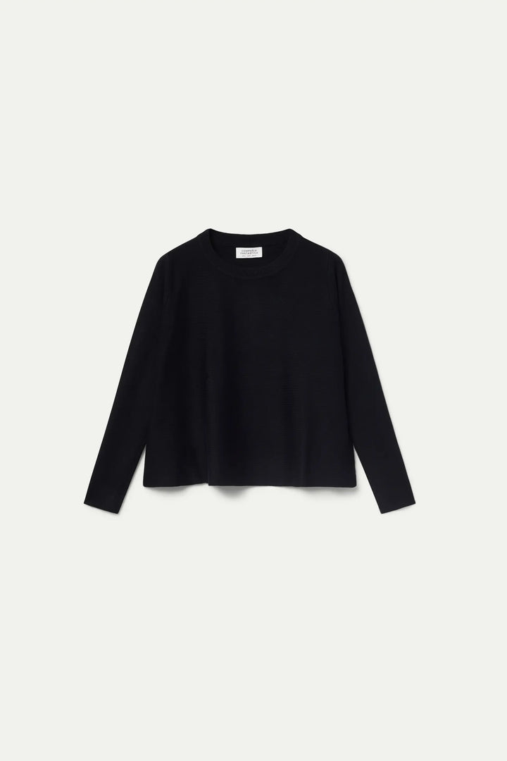 Black Flared Knit Sweater