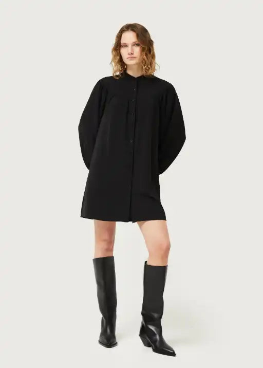 Short Black Mao Collar Dress