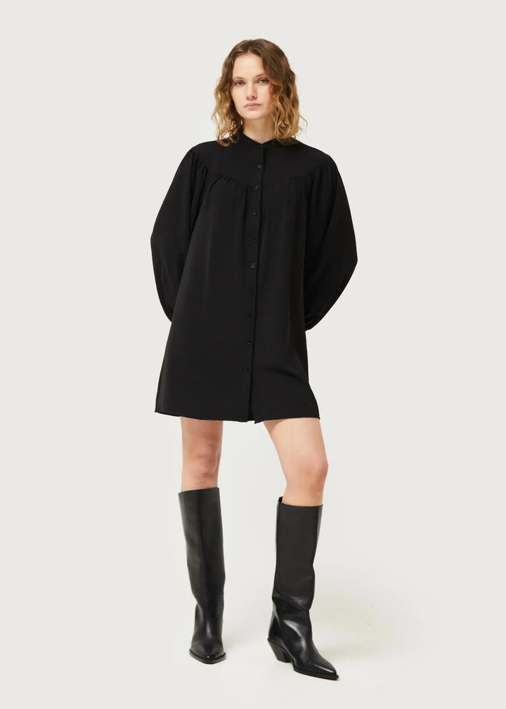 Short Black Mao Collar Dress