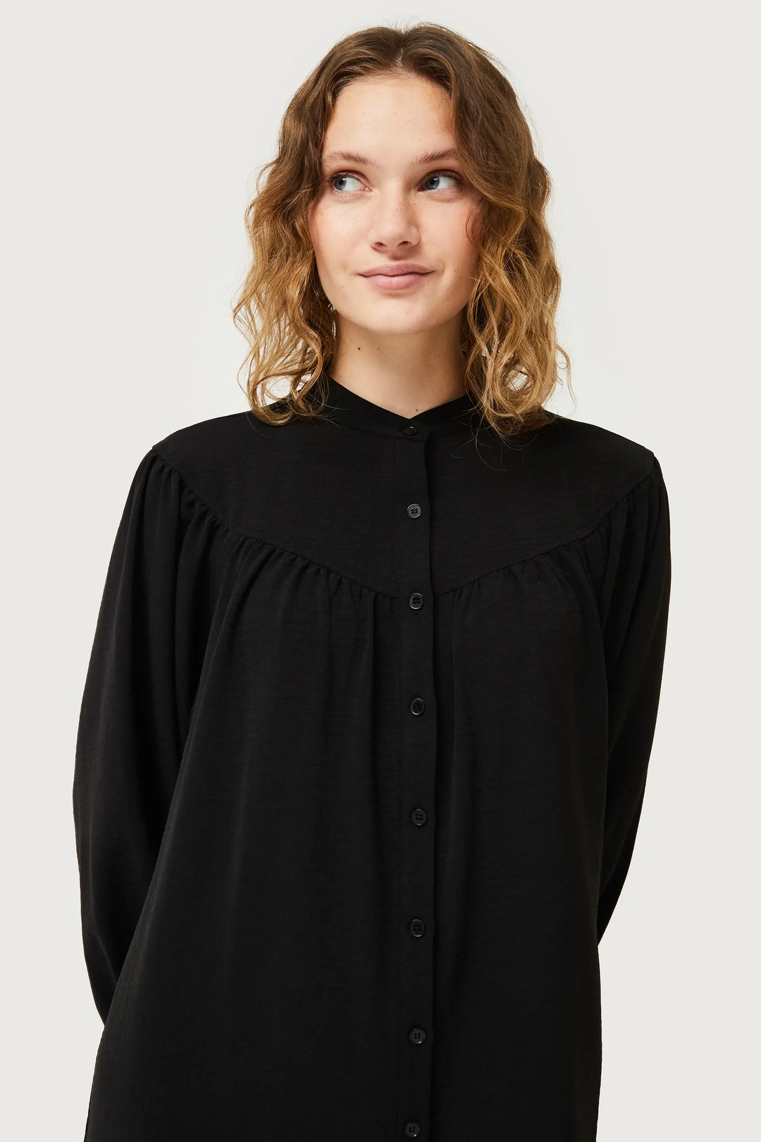 Short Black Mao Collar Dress