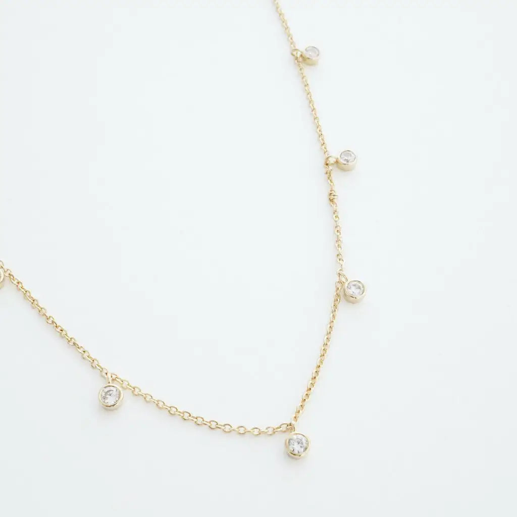 Crystal Stardust Necklace - Gold