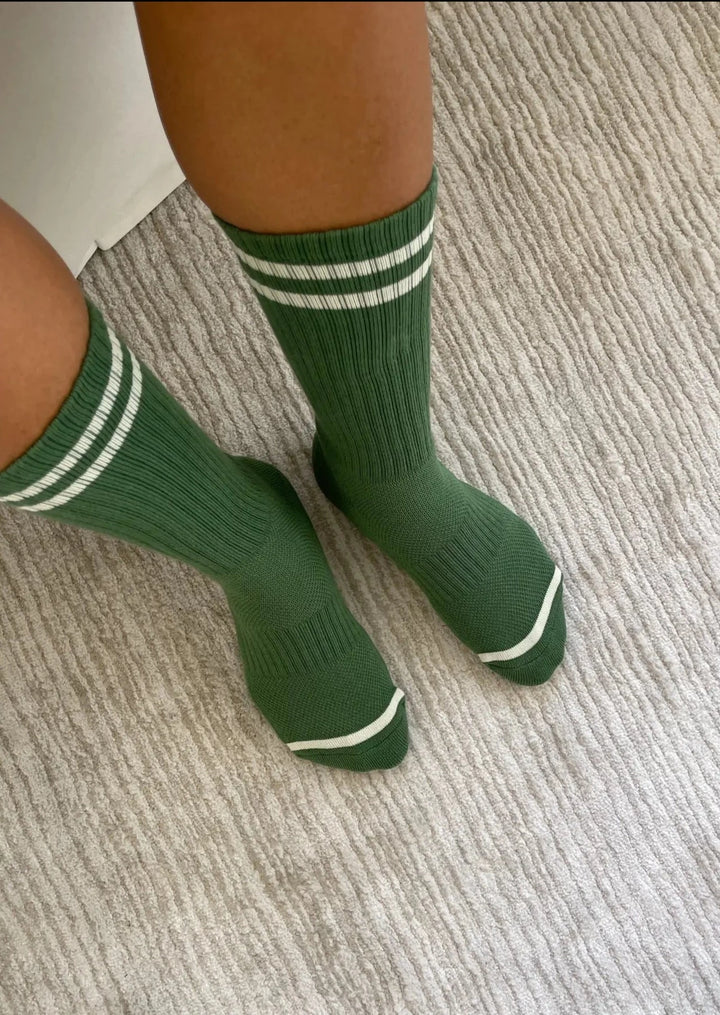 Extended Boyfriend Socks - Moss