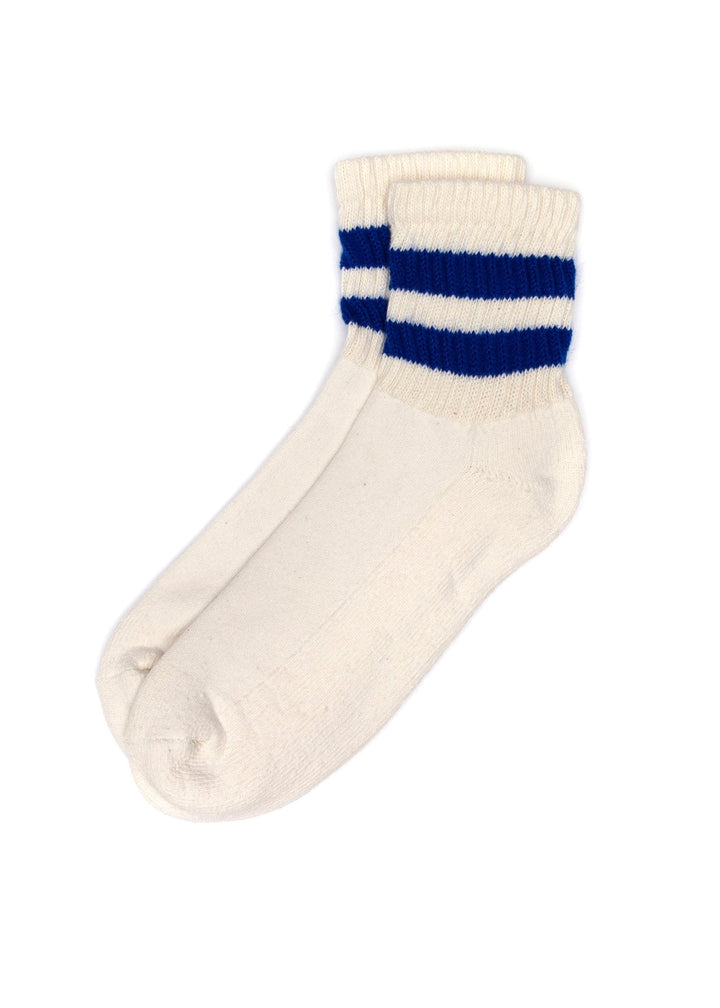 Mono Stripe Quarter Crew Socks - Royal