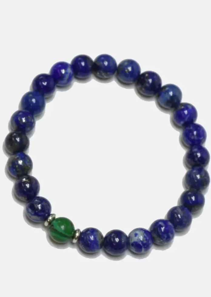 Beaded Bracelet - Lapis/ Malachite