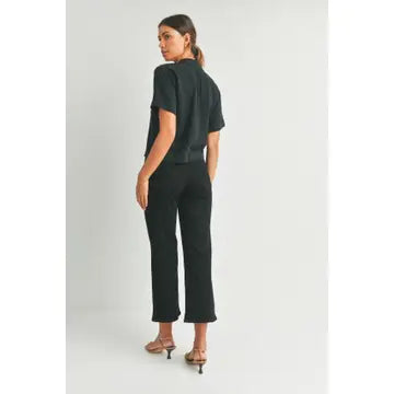 Classic Wide Leg Jeans - Black