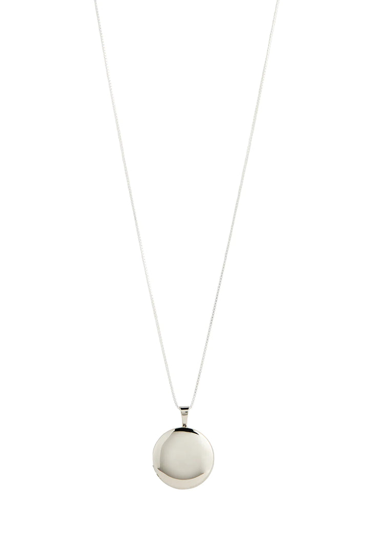 Classic Round Locket Necklace - Silver