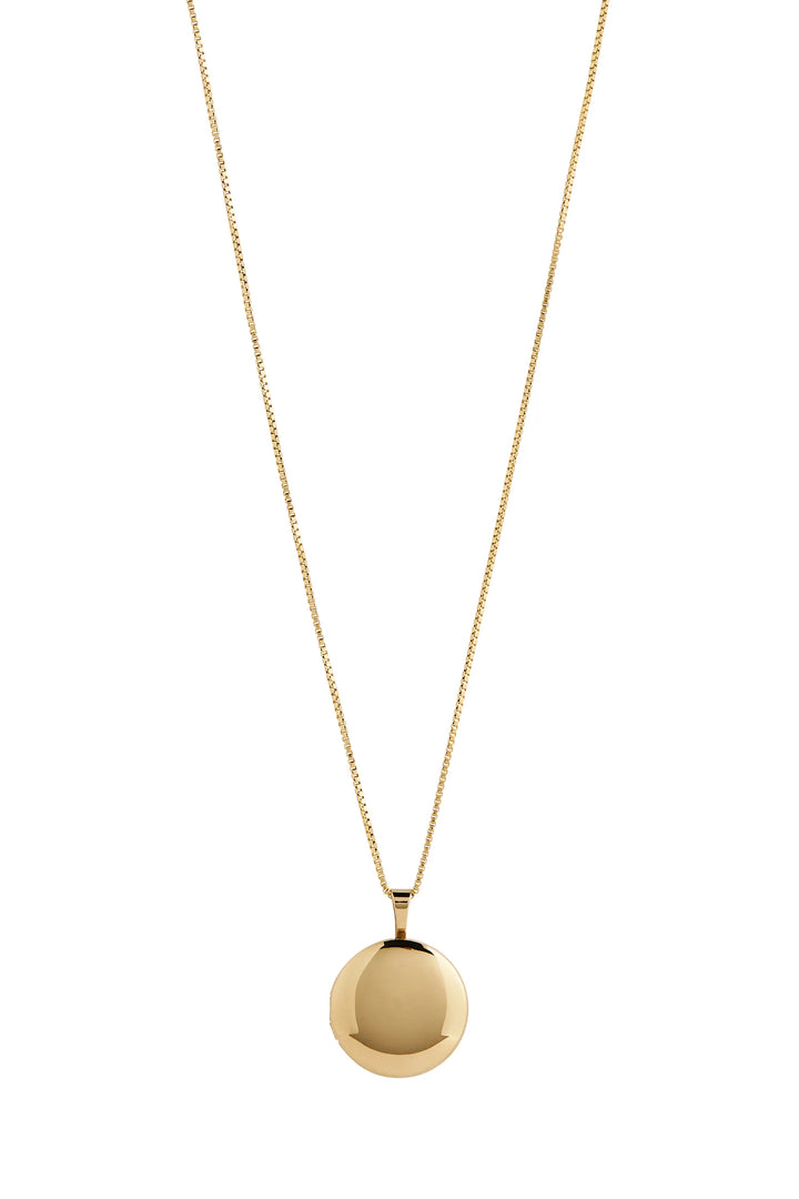 Classic Round Locket Necklace - Gold