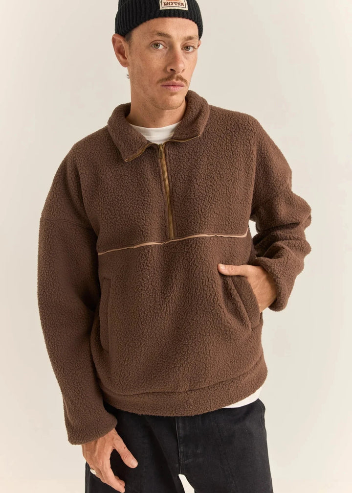 Quarter Zip Pullover - Chocolate