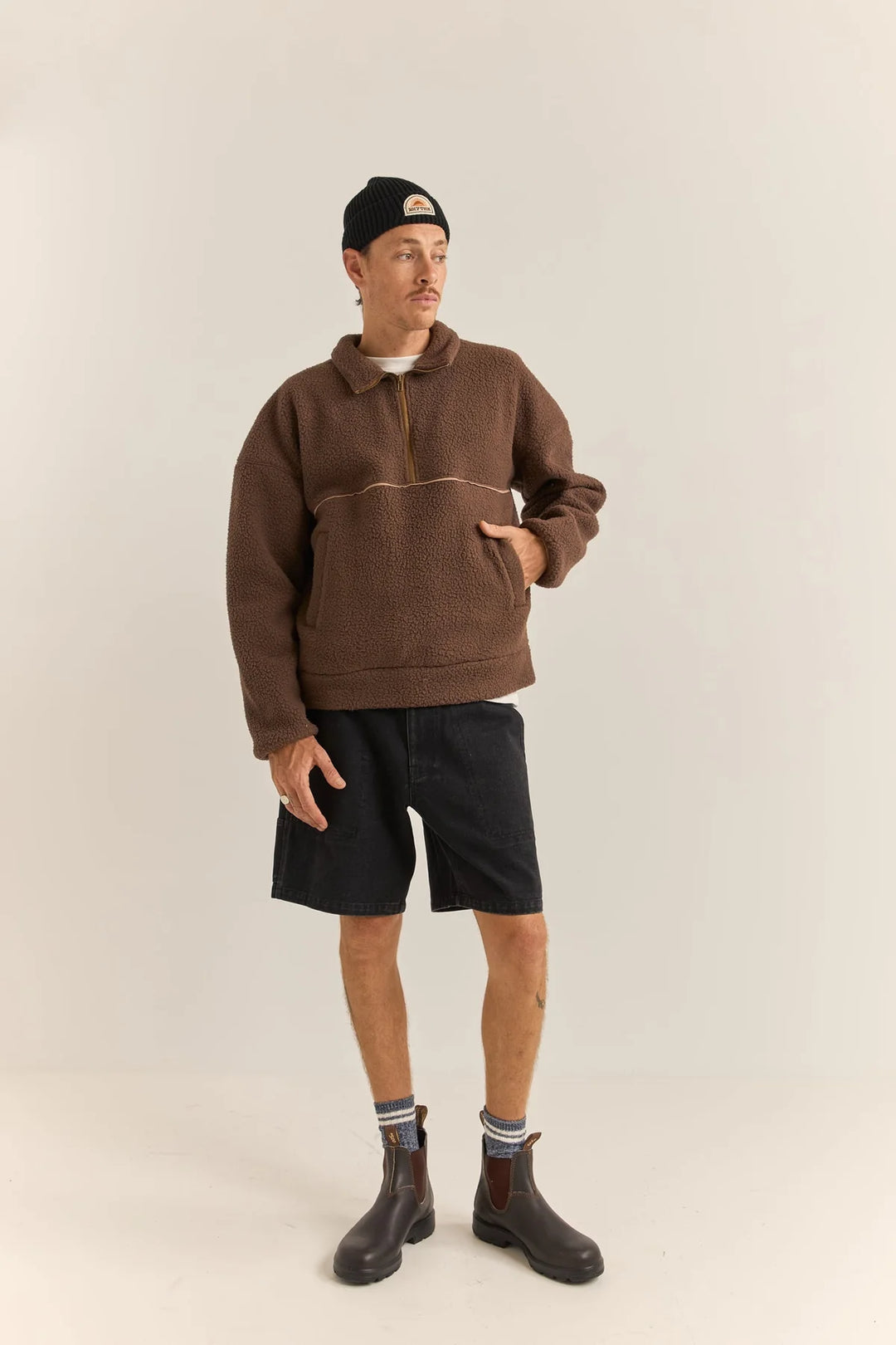 Quarter Zip Pullover - Chocolate