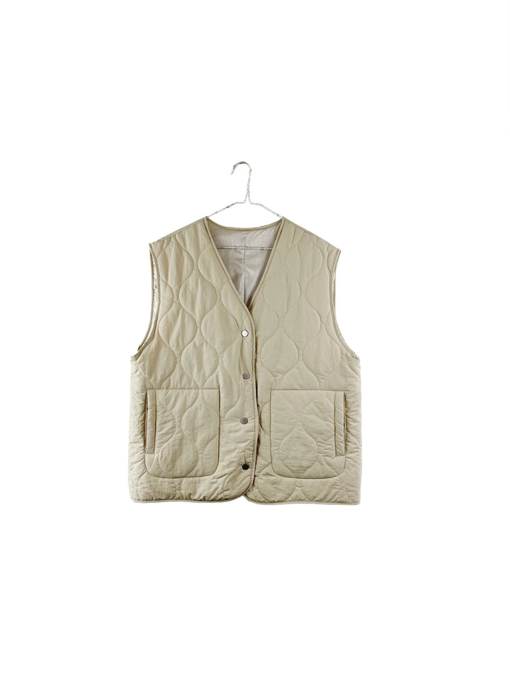 Quilted Vest - Beige