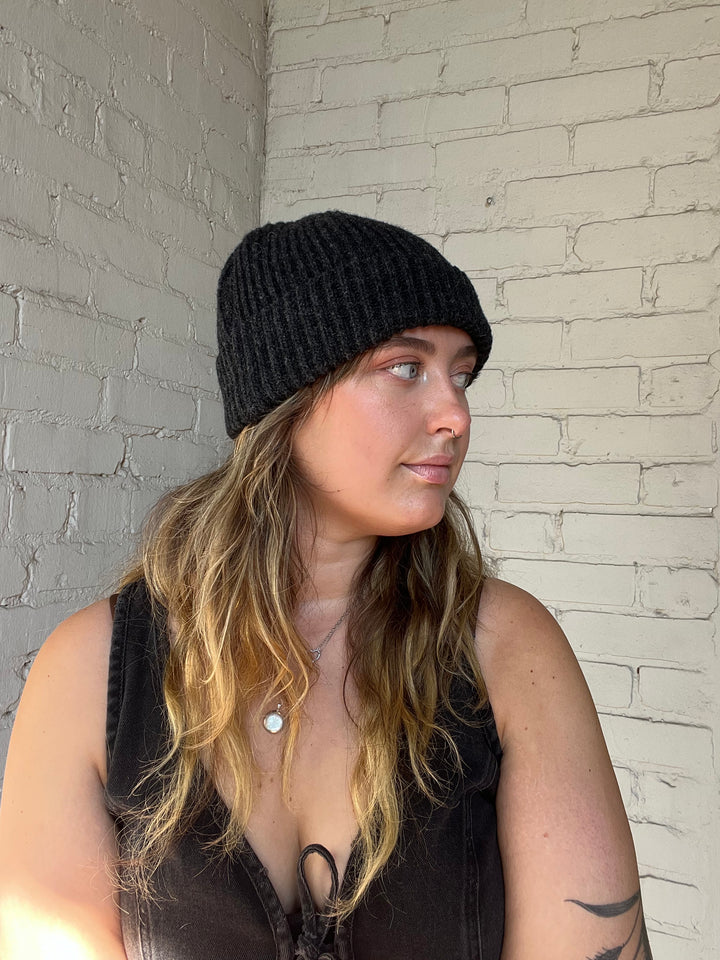 Merino Wool Beanie - Charcoal