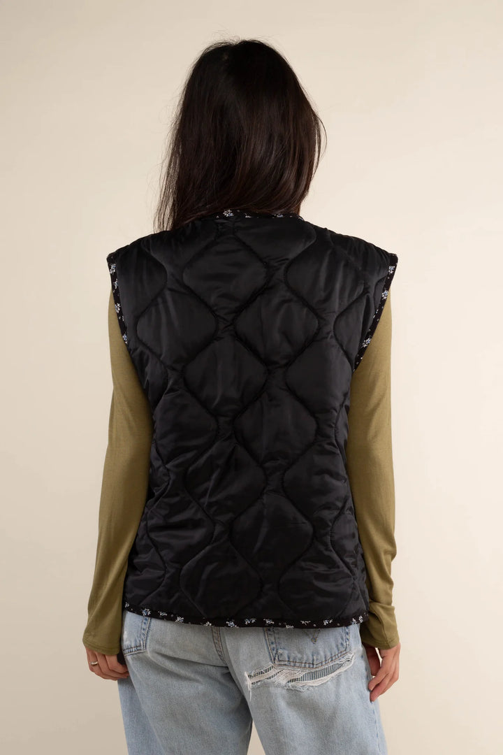 Reversible Nubi Quilted Vest - Black