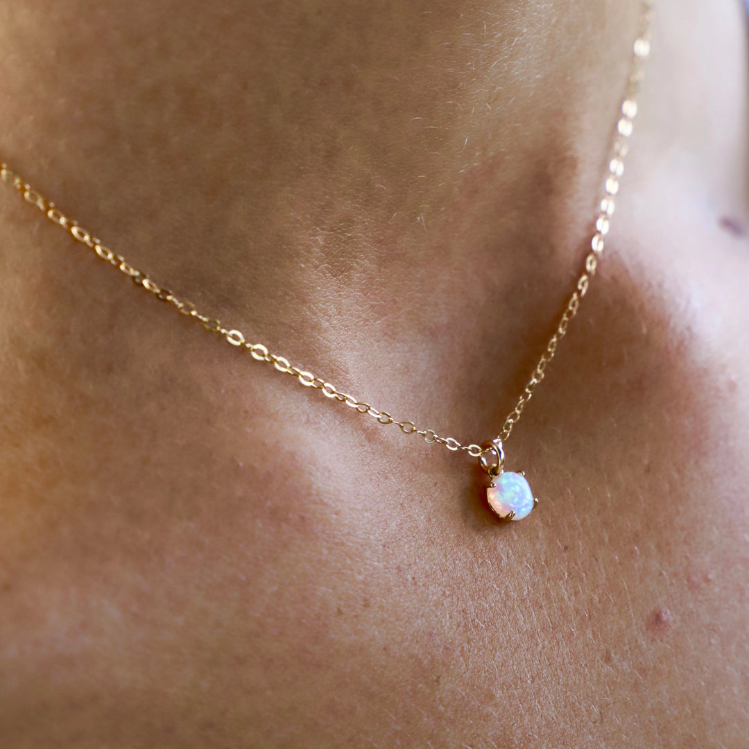 Opal Drop Necklace - Gold