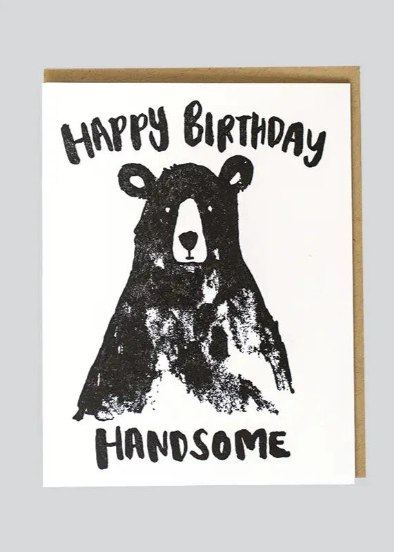 Handsome Bear Birthday Card