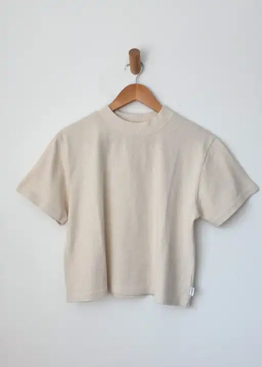 Sunset Mock Neck Tee - Naturel