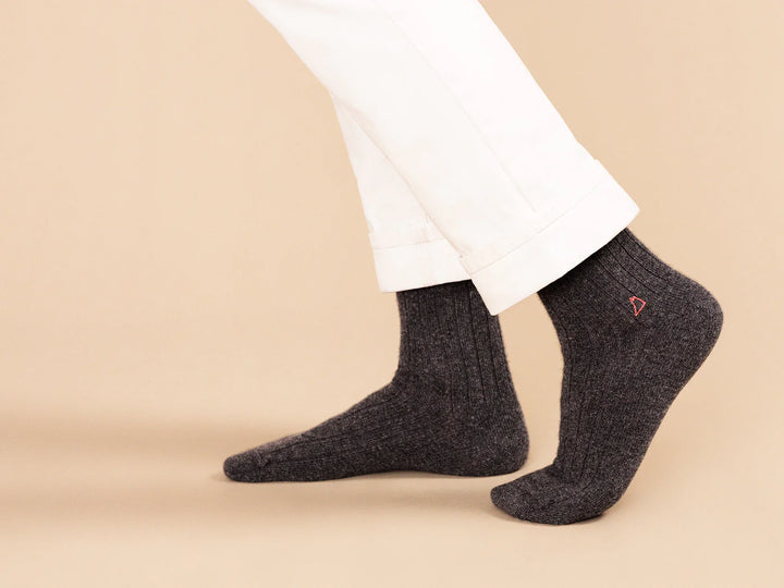 Roma Cashmere Socks - Charcoal