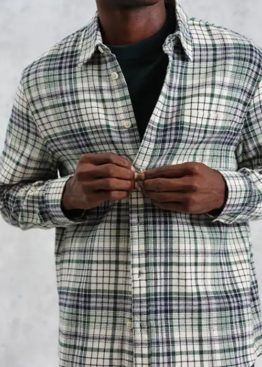 Shelly Flannel Shirt - Navy/ Green