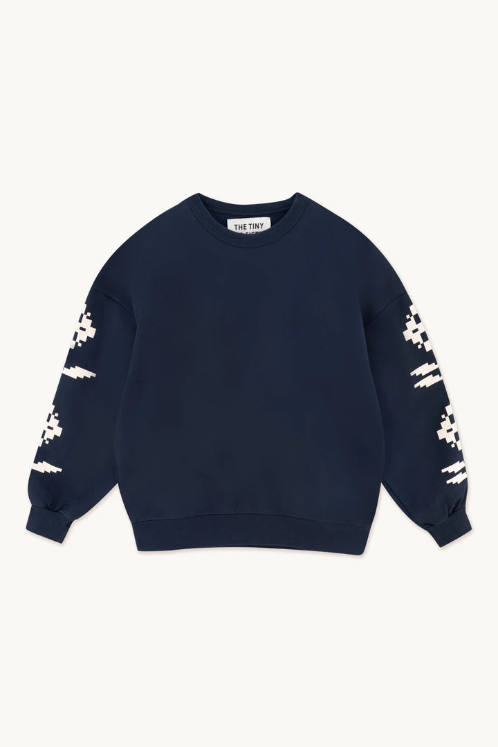 Geometric Flower Sweatshirt - Navy