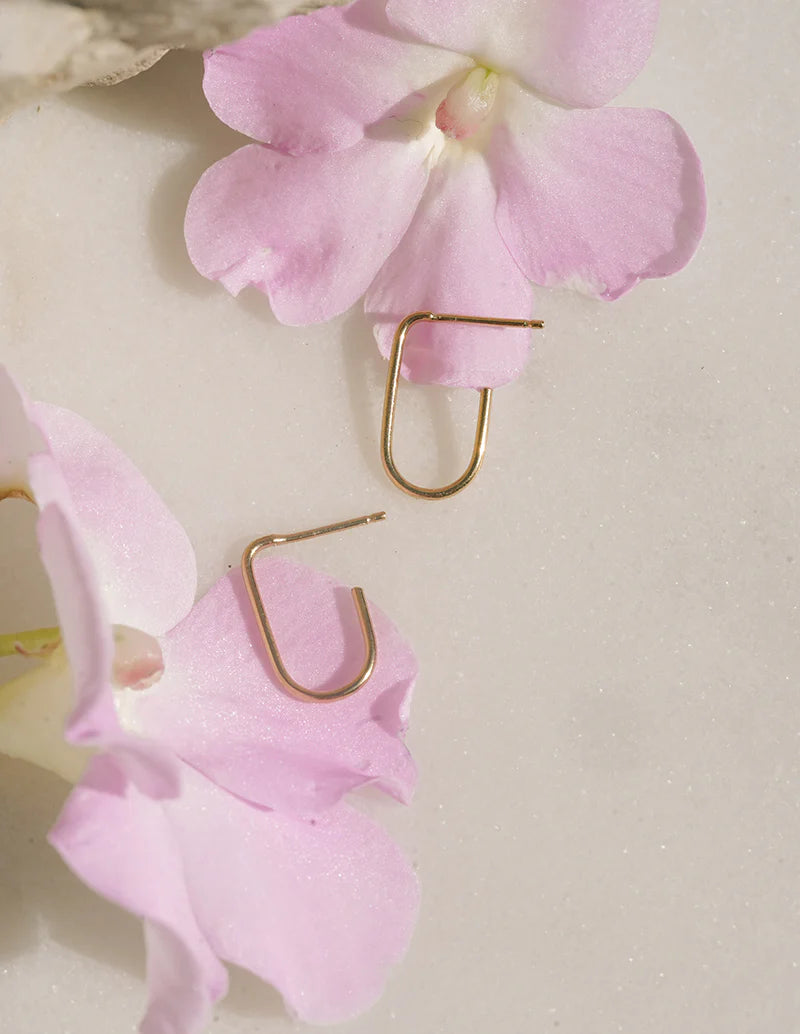 Stitch Stud Earrings - Gold