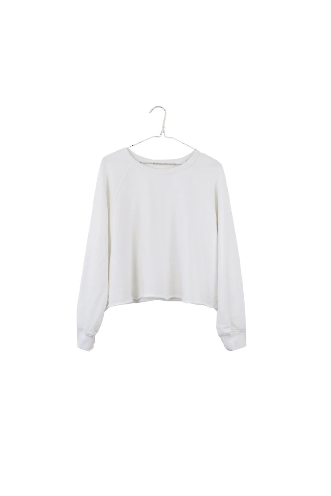 Raw Edge Crop Sweatshirt - Creme